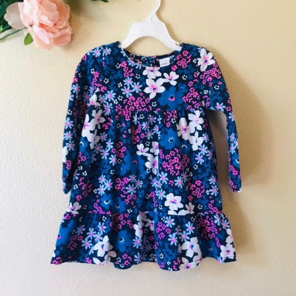 Carter’s- Fit & Flare Floral Long Sleeve Dress -2T